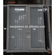 Cristal de doble acristalamiento personalizado con persianas de ventana de aluminio en foshan wanjia